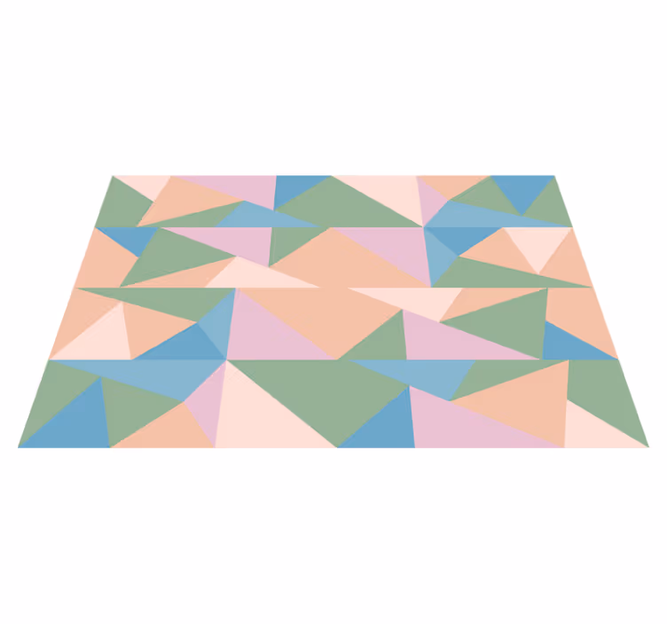 Vinyl Teppich geometrisch Pastell-Dreiecke - TenStickers