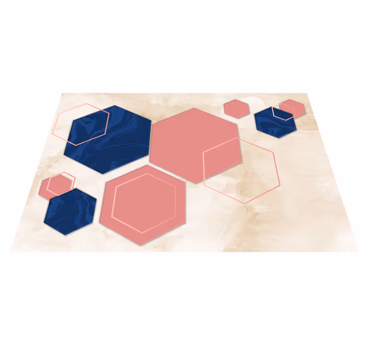 Vinyl Teppich geometrisch abstrakte Sechsecke - TenStickers