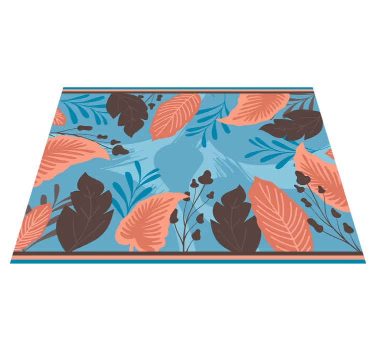 Vinyl Teppich Blumen botanisches Blattmuster - TenStickers