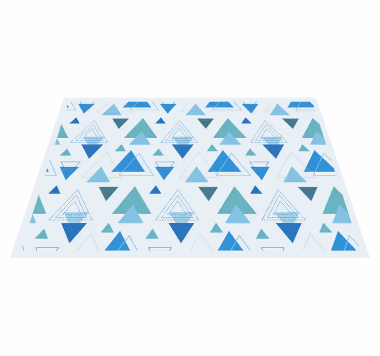 Vinyl Teppich geometrisch blaugrüne Dreiecke - TenStickers