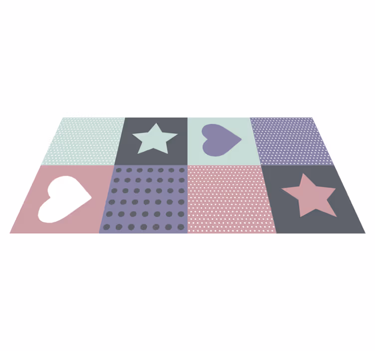 Vinyl Teppich Kinder Patchwork Muster - TenStickers