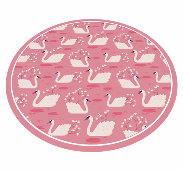Vinyl Teppich Baby rosa Schwanensee - TenStickers