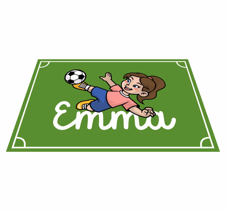 Vinyl Teppich mit Namen fußballplatz-thema - TenStickers