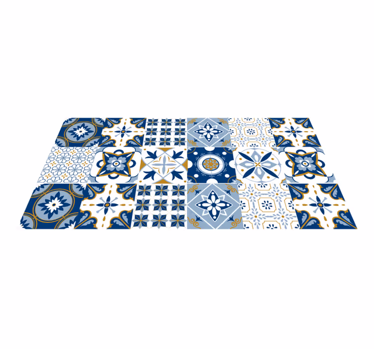 Vinyl Teppich Fliesenoptik azulejo-muster - TenStickers