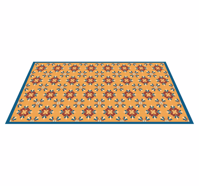 Vinyl Teppich Fliesenoptik florale mosaikharmonie - TenStickers