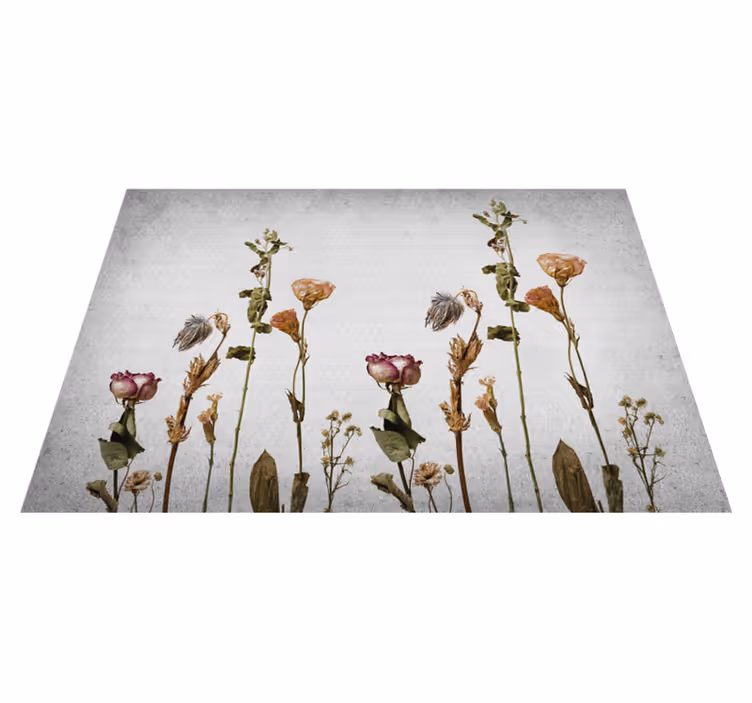 Vinylteppich Blumen Trockenpflanzen im skandinavischen stil - TenStickers