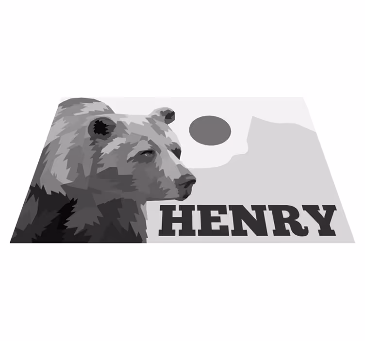 Vinyl Teppich mit Namen anpassbarer bär - TenStickers