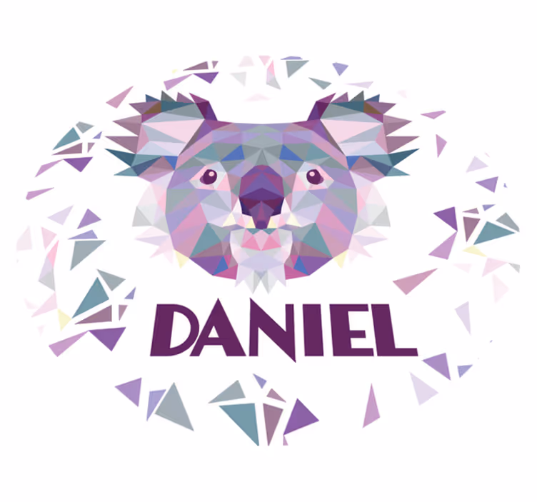 Vinylteppich mit Name Geometrische tiere großer koala - TenStickers