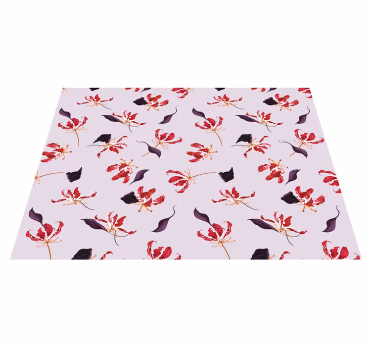 Vinyl Teppich Blumen eleganz mit floralem motiv - TenStickers