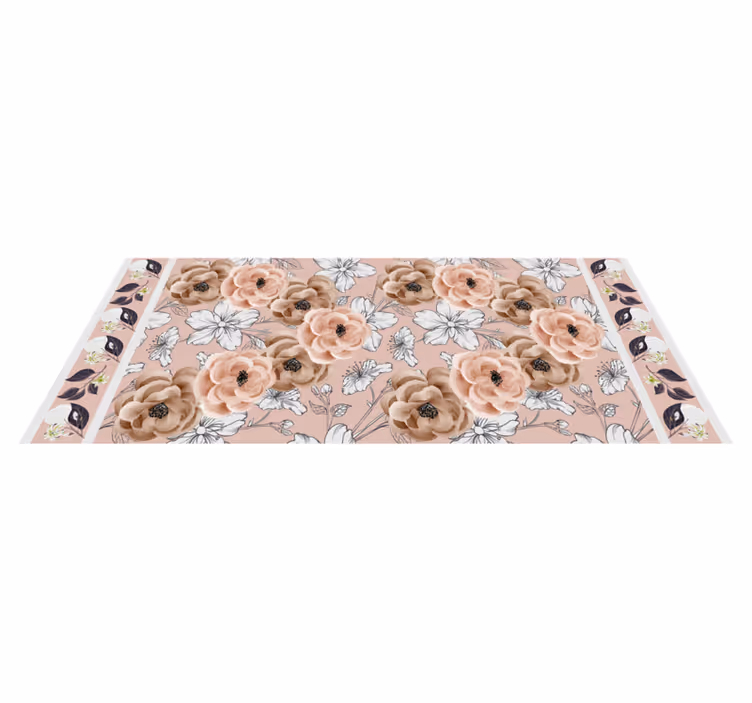 Vinyl Teppich Blumen florale botanische eleganz - TenStickers