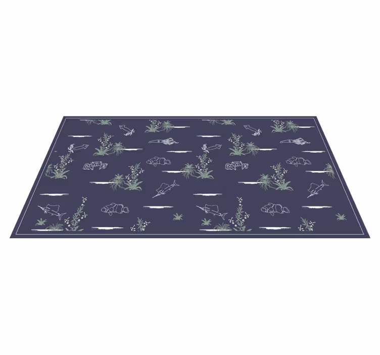 Vinyl teppich natur mit illustrationen aus der natur - TenStickers