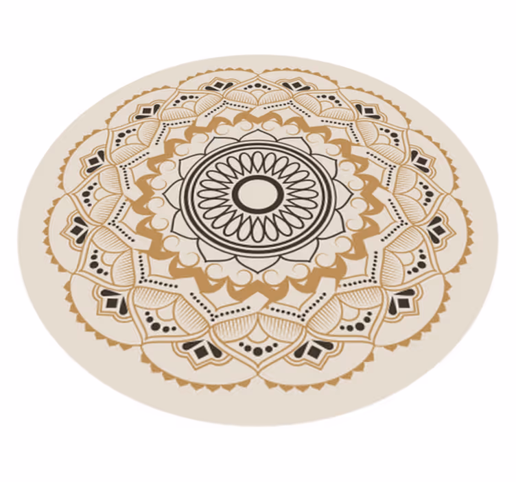 Vinyl Teppich Mandala beiges Mandala-Runddesign - TenStickers