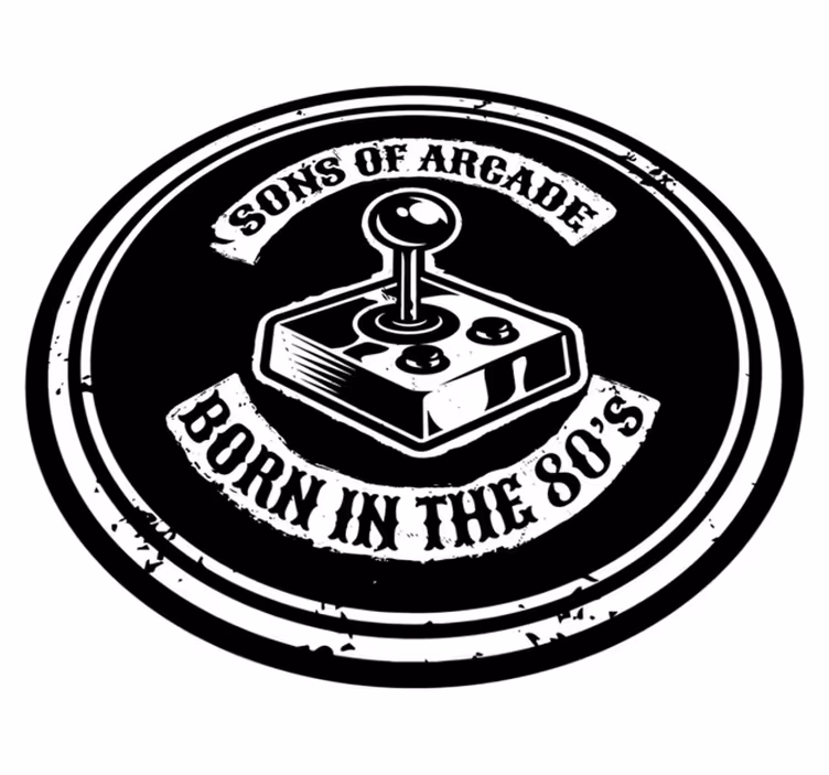 Vinyl Teppich Spruch arcade Nostalgia Born 80s - TenStickers