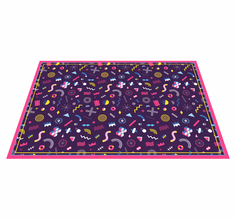 Vinyl Teppich geometrisch bunte Formenbereich - TenStickers