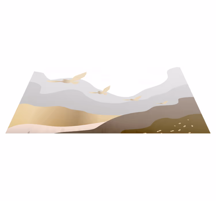 Vinyl Teppich Tiere beruhigende Vogelsilhouette Landschaft - TenStickers