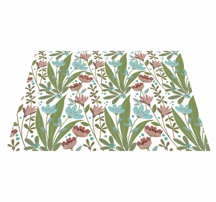 Vinyl Teppich Blumen blumiges Botanisches Muster - TenStickers