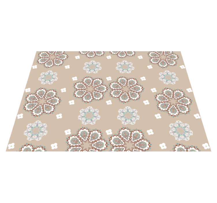 Vinyl Teppich Blumen mosaikblumiges elegantes Muster - TenStickers