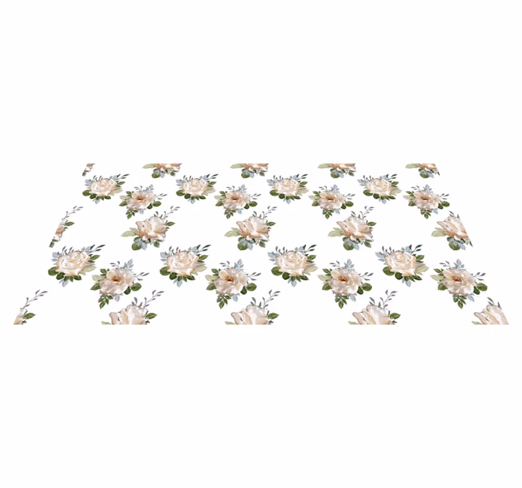 Vinyl Teppich Blumen florale eleganz unter den füßen - TenStickers