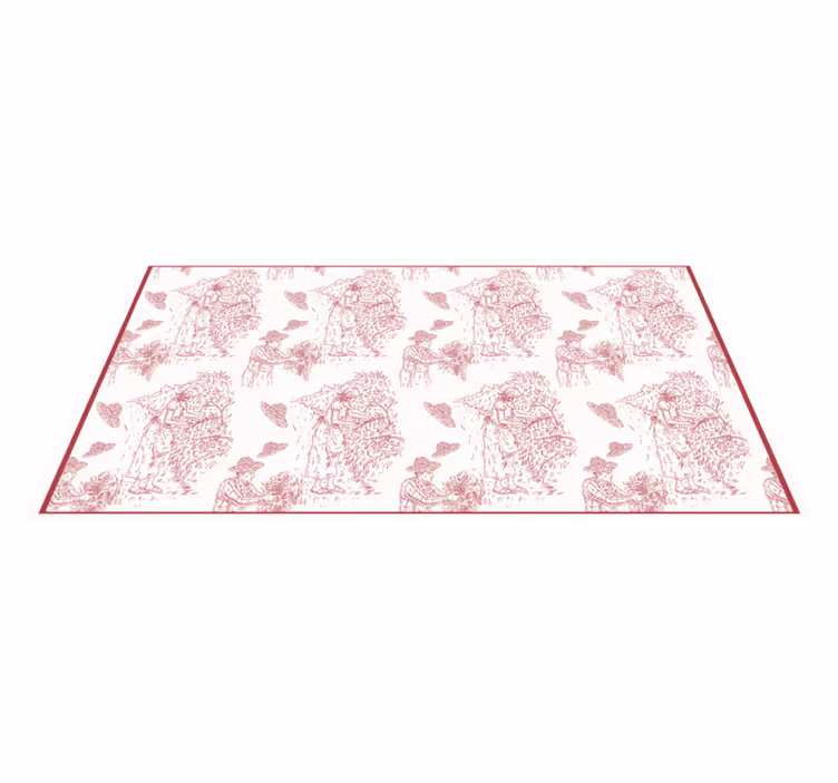 Vinylteppich Vintage pastoral Scene Toile Pattern - TenStickers