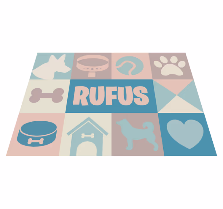 Vinylteppich Tiere Hundematte mit Name - TenStickers