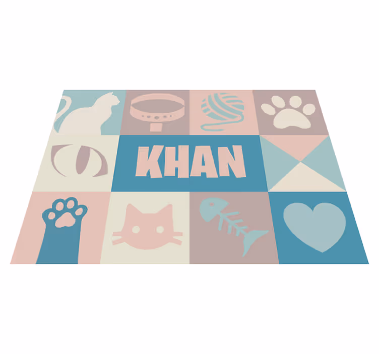 Vinylteppich Tiere Matte mit Name - TenStickers