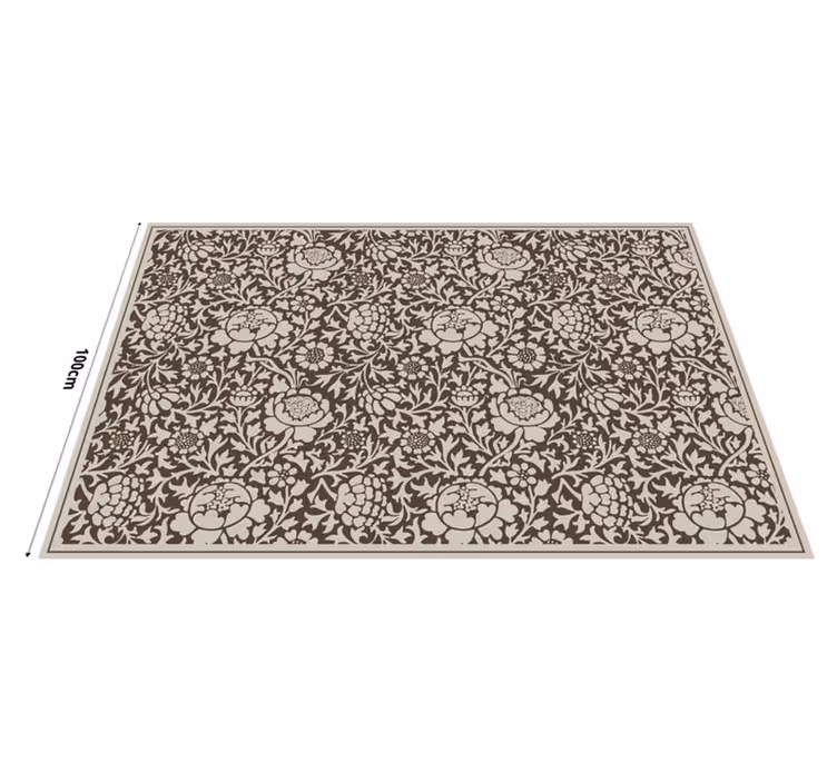 Vinylteppich Vintage Retro Blumenmuster - TenStickers