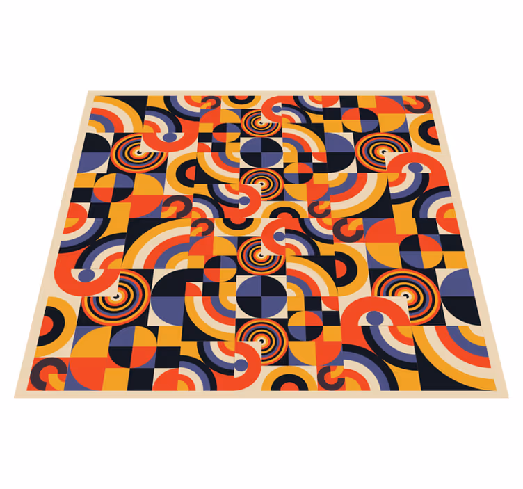 Vinylteppich geometrisch Bunte Bauhaus Kreise - TenStickers