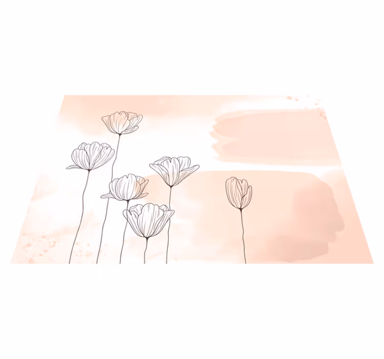Vinylteppich Blumen gezeichnete Pflanzen - TenStickers