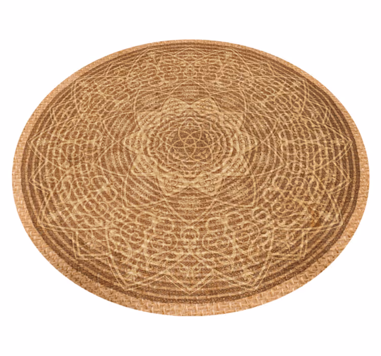 Vinyl Teppich Mandala elegantes braunes muster - TenStickers