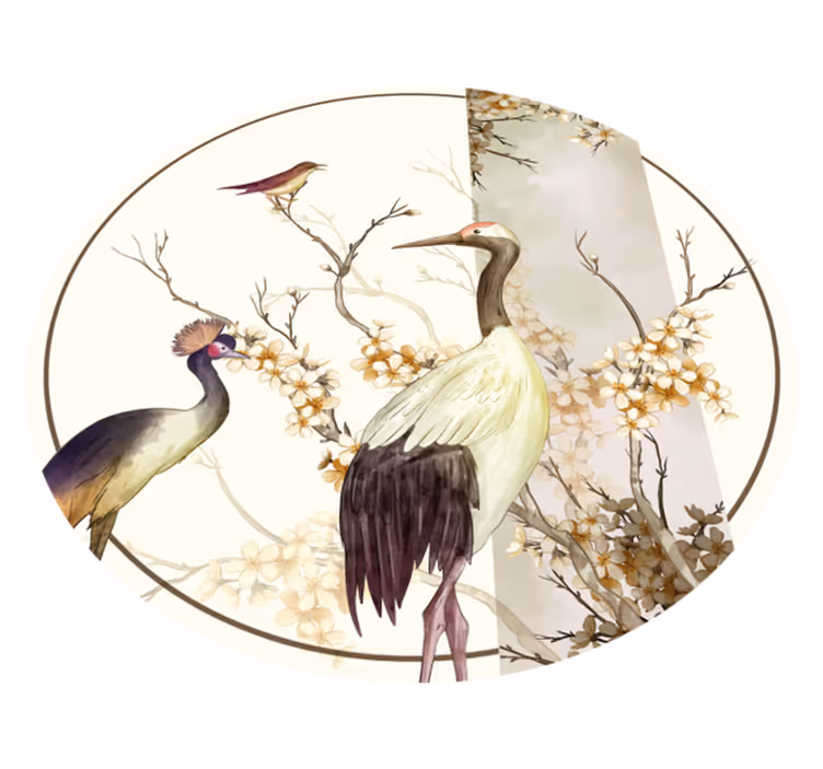 Vinylteppich Tier Zweige und Vögel - TenStickers