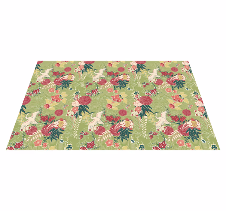 Vinylteppich Blumen Chinoiserie - TenStickers