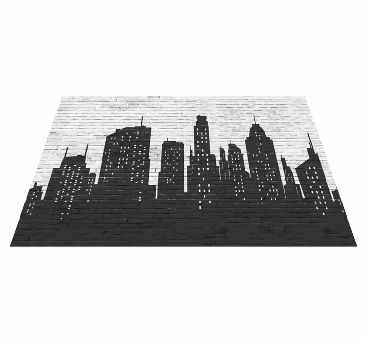 Ziegelmauer Skyline Steinböden - TenStickers