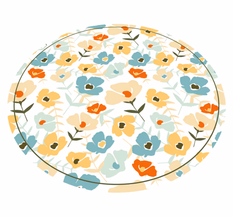 Vinylteppich Natur wasserfarbenblumen - TenStickers