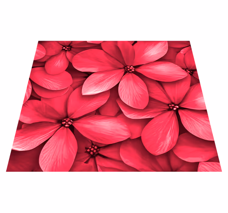 Vinylteppich Flur rote Blumen - TenStickers