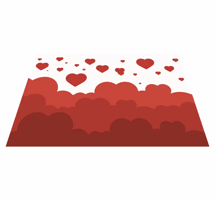 Vinylteppich rotes Herz Wolkenmuster - TenStickers
