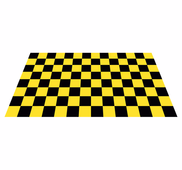 Vinylteppich gelb und schwarzes Schachbrett - TenStickers