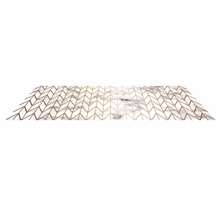 Vinyl Teppich goldene und marmorierte Geometrie - TenStickers