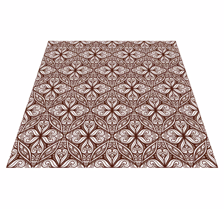 Vinylteppich Retro braunes Blumenmuster - TenStickers