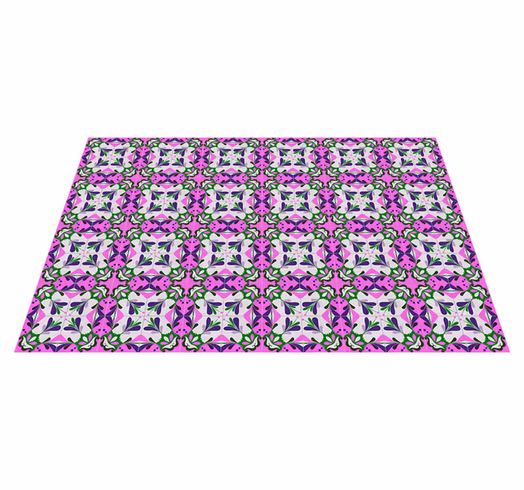 Vinylteppich Retro pink Hydraulikfliese - TenStickers