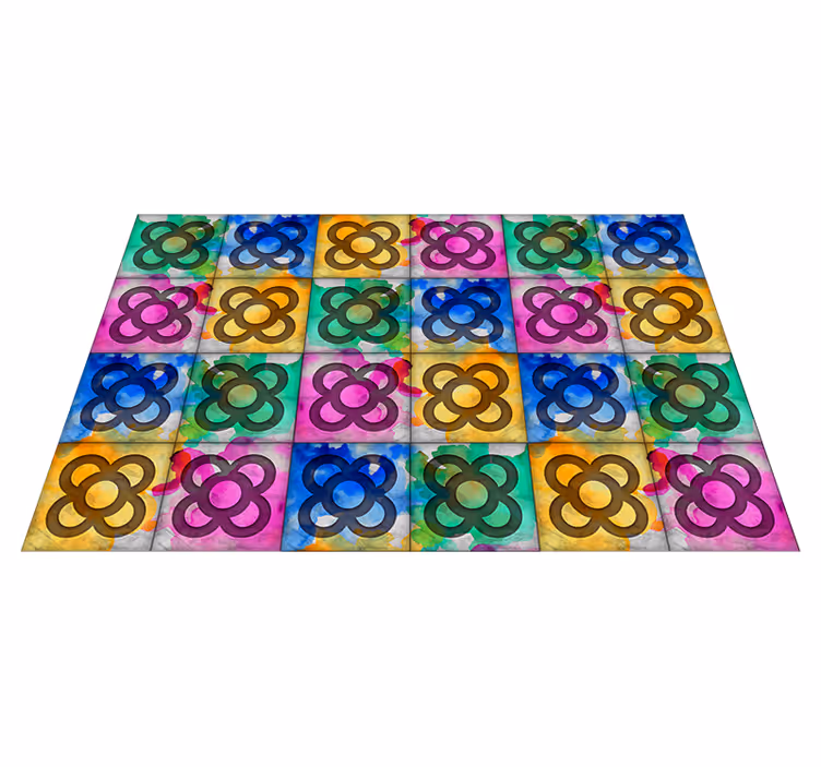Vinylteppich Retro bunte Pflastersteine - TenStickers