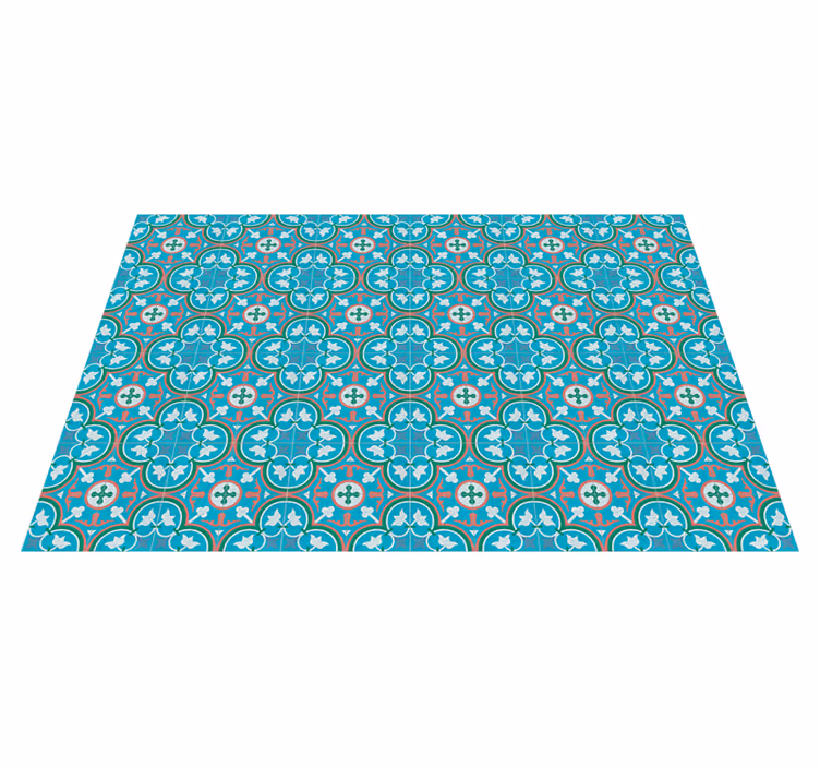 Vinylteppich Retro blaue hydraulische Fliese - TenStickers