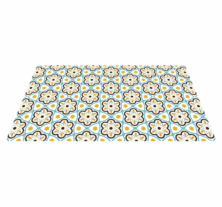 Vinyl Läufer Küche Fliesenoptik floral Muster - TenStickers