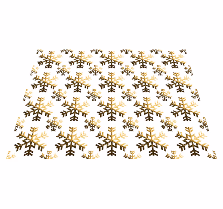 Teppich Weihnachten goldener Schneeflocken - TenStickers