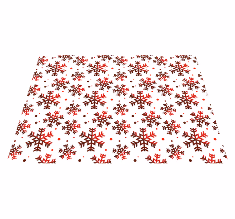 Vinyl Teppich Weihnachten rot Schneeflocken - TenStickers