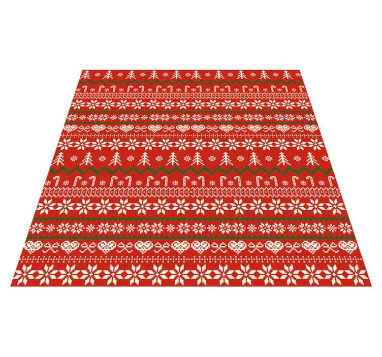 Rot Vinyl Teppich Weihnachten muster  - TenStickers