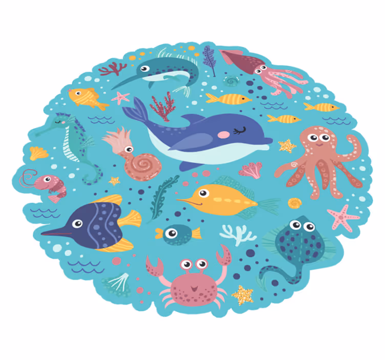 Vinylteppich mit Fischen für Kinder - TenStickers