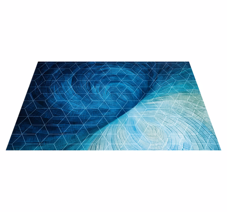 Vinyl Teppich Bad abstraktes Blau Muster - TenStickers