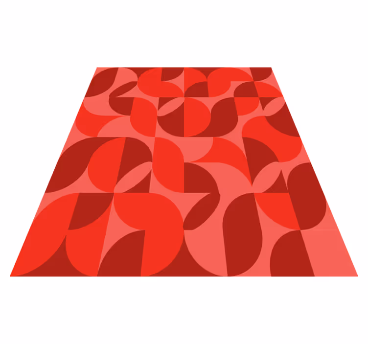 Vinyl Teppich Wohnzimmer Retro Muster rot - TenStickers