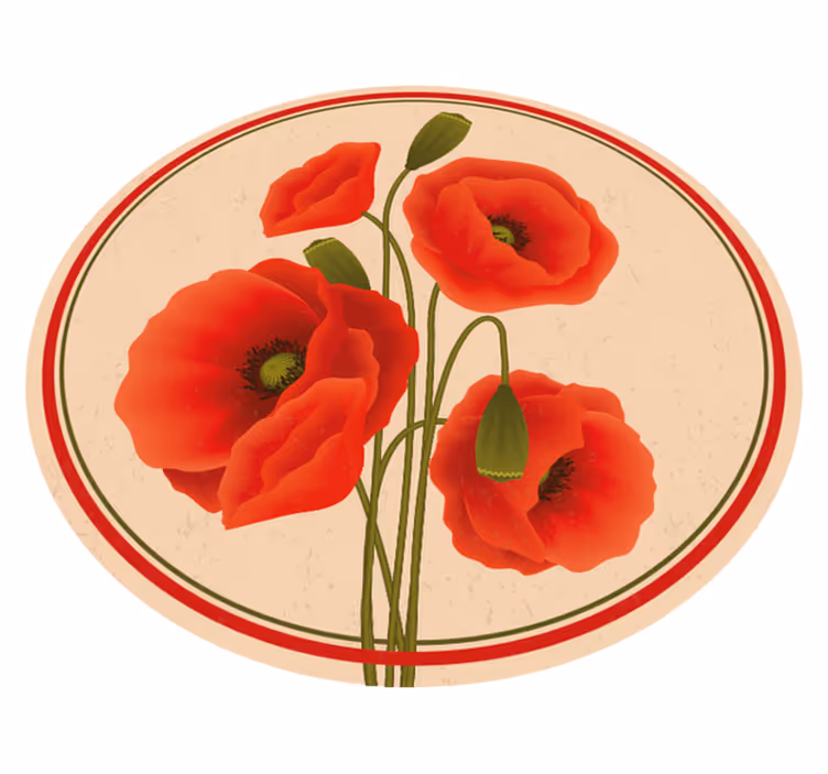 Vinylteppich rote Mohnblumen - TenStickers