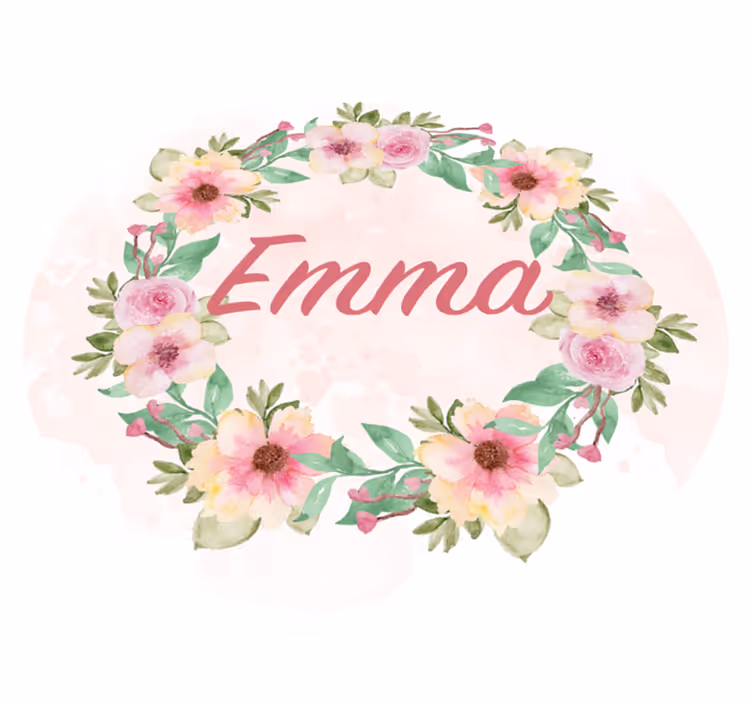 Vinyl Teppich mit Namen Blumenkranz - TenStickers